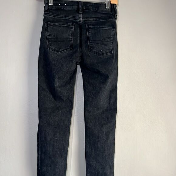 American Eagle next level stretch black distressed denim jeans - Picture 6 of 6